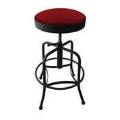 910 Industrial-Adjustable Stool with Black Wrinkle Finish and Graph Ruby Seat, 910BW016