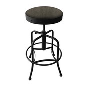 910 Industrial-Adjustable Stool with Black Wrinkle Finish and Graph Chalice Seat, 910BW019