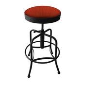 910 Industrial-Adjustable Stool with Black Wrinkle Finish and Graph Poppy Seat, 910BW021