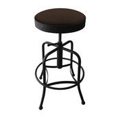 910 Industrial-Adjustable Stool with Black Wrinkle Finish and Rein Coffee Seat, 910BW025