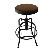 910 Industrial-Adjustable Stool with Black Wrinkle Finish and Rein Thatch Seat, 910BW026