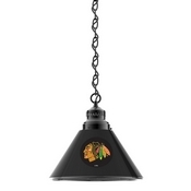 Chicago Blackhawks Pendant Light with Black Fixture by Holland Bar Stool, BL1BKChiHwk