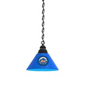 New York Mets Pendant Light with Fixture by Holland Bar Stool Company, AGS-BL1BKMLBNYM