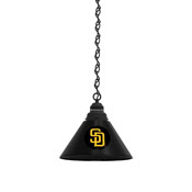 San Diego Padres Pendant Light with Fixture by Holland Bar Stool Company, AGS-BL1BKMLBSDP