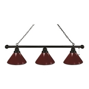 Burgundy 3 Shade Billiard Light with Fixture by Holland Bar Stool, BL3Burg