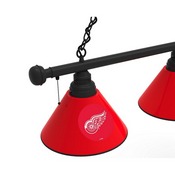 Detroit Red Wings 3 Shade Billiard Light with Fixture by Holland Bar Stool, AGS-BL3BKDetRed