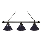 Dark Blue 3 Shade Billiard Light with Fixture by Holland Bar Stool, BL3DkBl