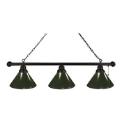 Green 3 Shade Billiard Light with Fixture by Holland Bar Stool, BL3Grn