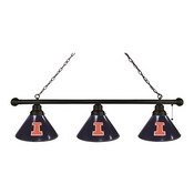 Illinois 3 Shade Billiard Light with Fixture by Holland Bar Stool, BL3IlliniU