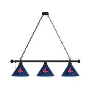 Boston Red Sox 3 Shade Billiard Light with Fixture by Holland Bar Stool Company, AGS-BL3BKMLBBos