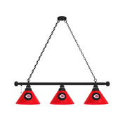 Cincinnati Reds 3 Shade Billiard Light with Fixture by Holland Bar Stool Company, AGS-BL3BKMLBCin