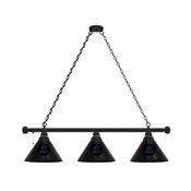 Miami Marlins 3 Shade Billiard Light with Fixture by Holland Bar Stool Company, AGS-BL3BKMLBMia