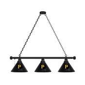 Pittsburgh Pirates 3 Shade Billiard Light with Fixture by Holland Bar Stool Company, AGS-BL3BKMLBPit