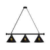 San Diego Padres 3 Shade Billiard Light with Fixture by Holland Bar Stool Company, AGS-BL3BKMLBSDP