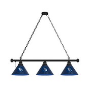 Tampa Bay Rays 3 Shade Billiard Light with Fixture by Holland Bar Stool Company, AGS-BL3BKMLBTam