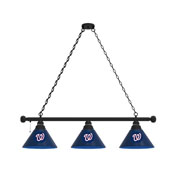 Washington Nationals 3 Shade Billiard Light with Fixture by Holland Bar Stool Company, AGS-BL3BKMLBWas
