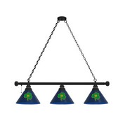 Notre Dame (Shamrock) 3 Shade Billiard Light with Fixture by Holland Bar Stool Company, AGS-BL3BKND-Shm