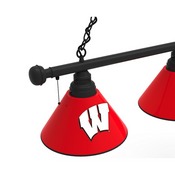 Wisconsin "W" 3 Shade Billiard Light with Fixture by Holland Bar Stool, BL3Wisc-W