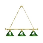 Michigan State 3 Shade Billiard Light with Fixture by Holland Bar Stool, BL3MichSt