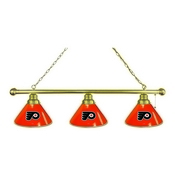 Philadelphia Flyers 3 Shade Billiard Light with Brass Fixture by Holland Bar Stool, BL3BRPhiFly