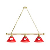 Wisconsin "W" 3 Shade Billiard Light with Fixture by Holland Bar Stool, BL3Wisc-W