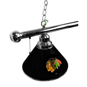 Chicago Blackhawks 3 Shade Billiard Light with Chrome Fixture by Holland Bar Stool, BL3CHChiHwk