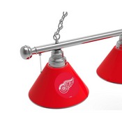Detroit Red Wings 3 Shade Billiard Light with Fixture by Holland Bar Stool, AGS-BL3BKDetRed