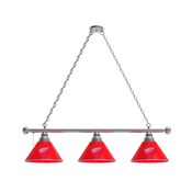 Detroit Red Wings 3 Shade Billiard Light with Fixture by Holland Bar Stool, AGS-BL3BKDetRed