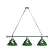 Michigan State 3 Shade Billiard Light with Fixture by Holland Bar Stool, BL3MichSt
