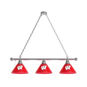 Wisconsin "W" 3 Shade Billiard Light with Fixture by Holland Bar Stool, BL3Wisc-W