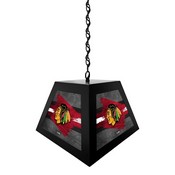 Chicago Blackhawks Pendant Box Light by Holland Bar Stool Company, BxLM1BKChiHwk