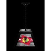 Chicago Blackhawks Pendant Box Light by Holland Bar Stool Company, BxLM1BKChiHwk