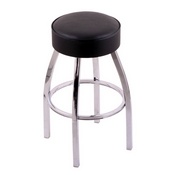 C8C1 Swivel Stool with Chrome Finish and a Black Vinyl Seat