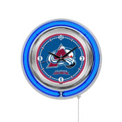 Colorado Avalanche Double Neon Ring, Logo Clock by Holland Bar Stool Company