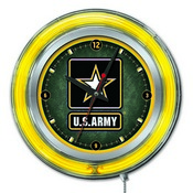 United States Army Double Neon Wall Clock by Holland Bar Stool Co., AGS-Clk15-02Army