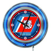 United States Coast Guard Double Neon Wall Clock by Holland Bar Stool Co., AGS-Clk15-02CstGrd