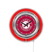 Alabama Double Neon Ring, Logo Clock by Holland Bar Stool Company (Script 