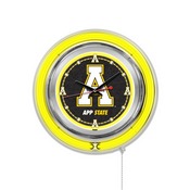 Appalachian State Double Neon Ring, Logo Clock by Holland Bar Stool Company, ClkAppStU