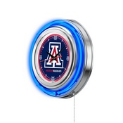 Arizona Double Neon Ring, Logo Clock by Holland Bar Stool Company, ClkArizUn