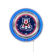 Arizona Double Neon Ring, Logo Clock by Holland Bar Stool Company, ClkArizUn