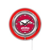 Arkansas Double Neon Ring, Logo Clock by Holland Bar Stool Company, ClkArknUn
