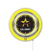 U.S. Army Double Neon Ring, Logo Clock by Holland Bar Stool Company, ClkArmy