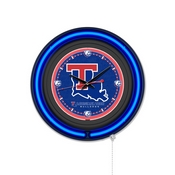 Louisiana Tech University Double Neon Wall Clock by Holland Bar Stool Company, AGS-Clk15BKLaTech