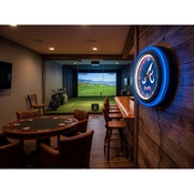 Atlanta Braves Double Neon Wall Clock by Holland Bar Stool Company, AGS-ClkBKMLBAtl