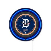 Detroit Tigers Double Neon Wall Clock by Holland Bar Stool Company, AGS-Clk15BKMLBDet