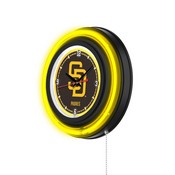 San Diego Padres Double Neon Wall Clock by Holland Bar Stool Company, AGS-Clk15BKMLBSDP