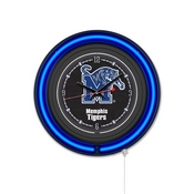University of Memphis Double Neon Wall Clock by Holland Bar Stool Company, AGS-Clk15BKMemphs