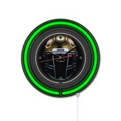 Notre Dame - Guinness (Helmet) Double Neon Wall Clock by Holland Bar Stool Company, AGS-Clk15BKND-Guin-Hlm