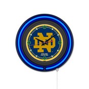 Notre Dame (ND) Double Neon Wall Clock by Holland Bar Stool Company, AGS-Clk15BKND-ND