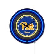 University of Pittsburgh Double Neon Wall Clock by Holland Bar Stool Company, AGS-Clk15BKPittsb